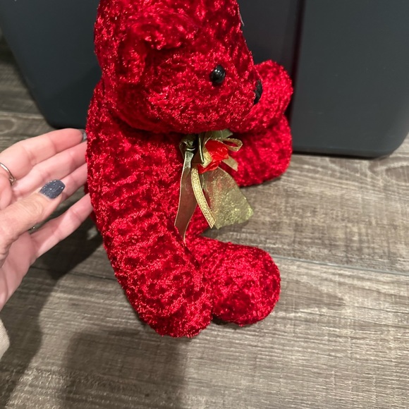 Dan Dee Collectors Choice Red Heart Teddy Bear with Gold Bow - Picture 4 of 5